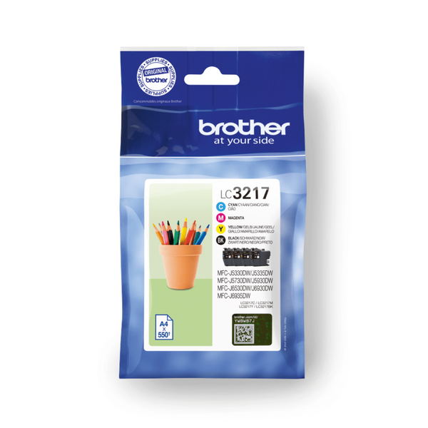 PACK DE 4 CARTOUCHES D'ENCRE DE MARQUE MODĂLE BROTHER LC-3217 LC3217