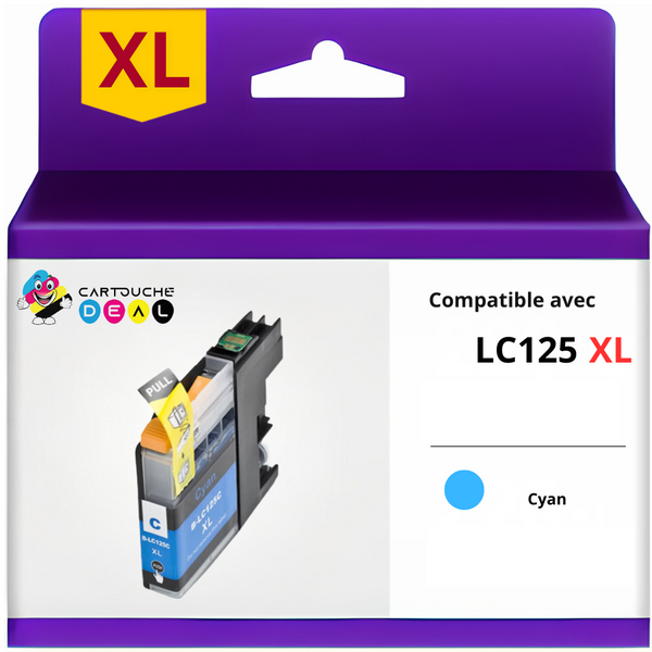 BROTHER LC-125 XL : CARTOUCHE D'ENCRE GENERIQUE COMPATIBLE CYAN LC125 C