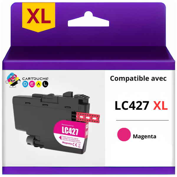 BROTHER LC-427 XL : CARTOUCHE D'ENCRE GENERIQUE COMPATIBLE LC-427XL LC427 XL MAGENTA GRANDE CAPACITE