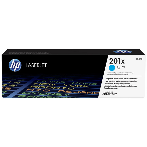 HP 201X : Toner de marque HP modÚle CF401X cyan grande capacité