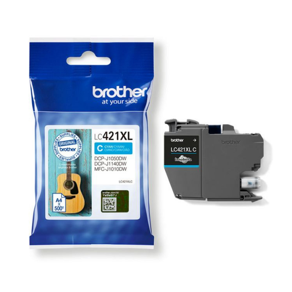BROTHER LC-421 : CARTOUCHE D'ENCRE DE MARQUE MODELE BROTHER LC-421XL LC421 XL CYAN GRANDE CAPACITE