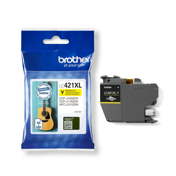 BROTHER LC-421 : CARTOUCHE D'ENCRE DE MARQUE MODELE BROTHER LC-421XL LC421 XL JAUNE GRANDE CAPACITE