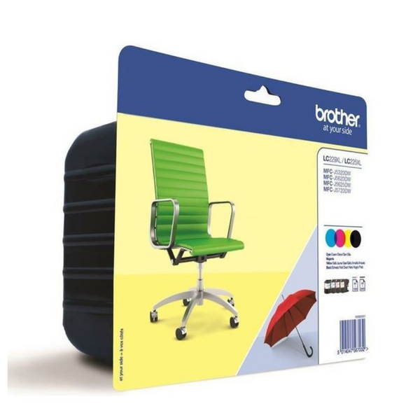 PACK DE 4 CARTOUCHES D'ENCRE DE MARQUE MODĂLE BROTHER LC-229 LC-225 XL LC229 LC225 XL TRES GRANDE CAPACITE