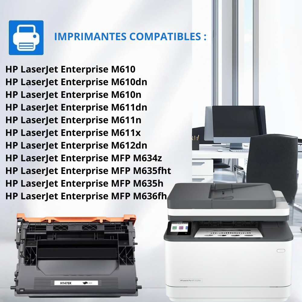 HP 147X : Toner générique compatible au modèle HP W1470X noir grande capacité