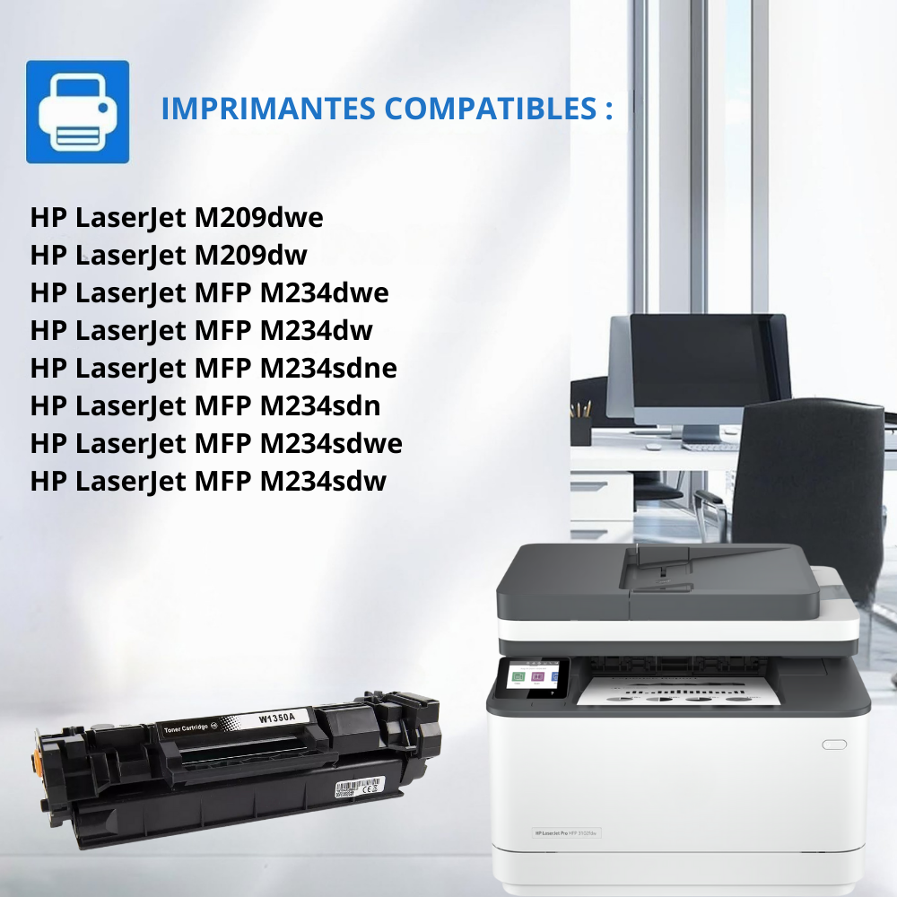 HP 135A : Lot de 3 Toners générique compatible au modèle HP W1350A noir
