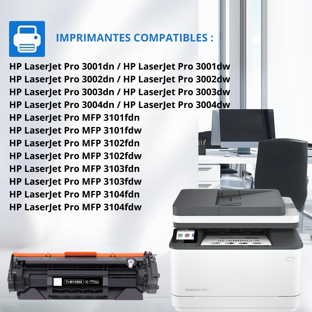 HP 139X : Toner générique compatible au modèle HP W1390X noir grande capacité