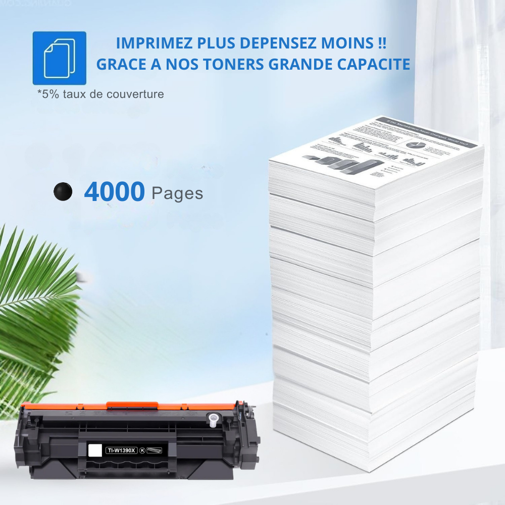 HP 139X : Lot de 3 Toners générique compatible au modèle HP W1390X noir grande capacité