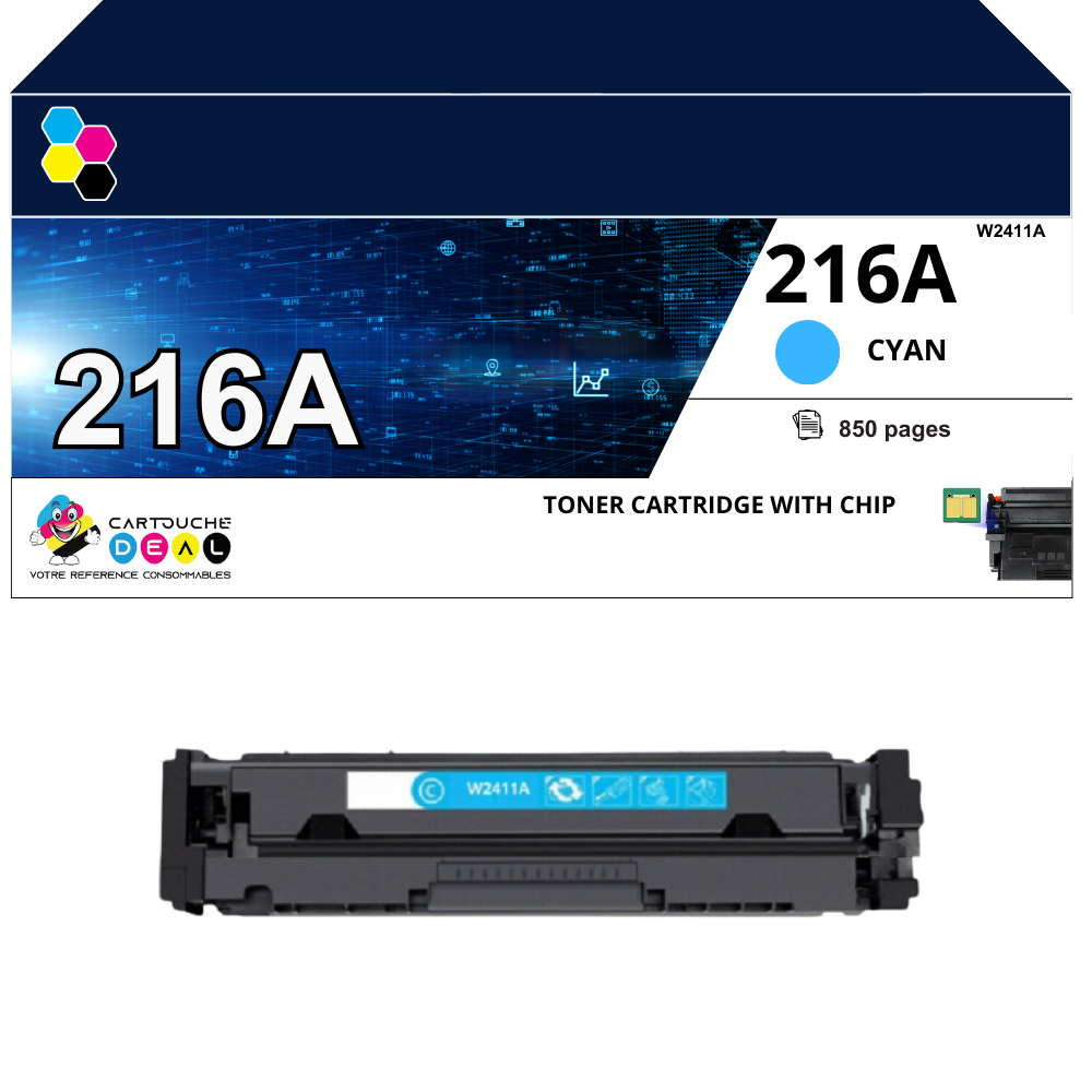 HP 216A : Toner générique compatible au modèle HP W2411A cyan