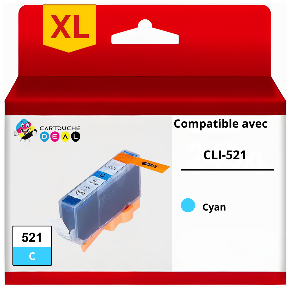 CANON CLI-521C : Cartouche d'encre générique compatible cyan