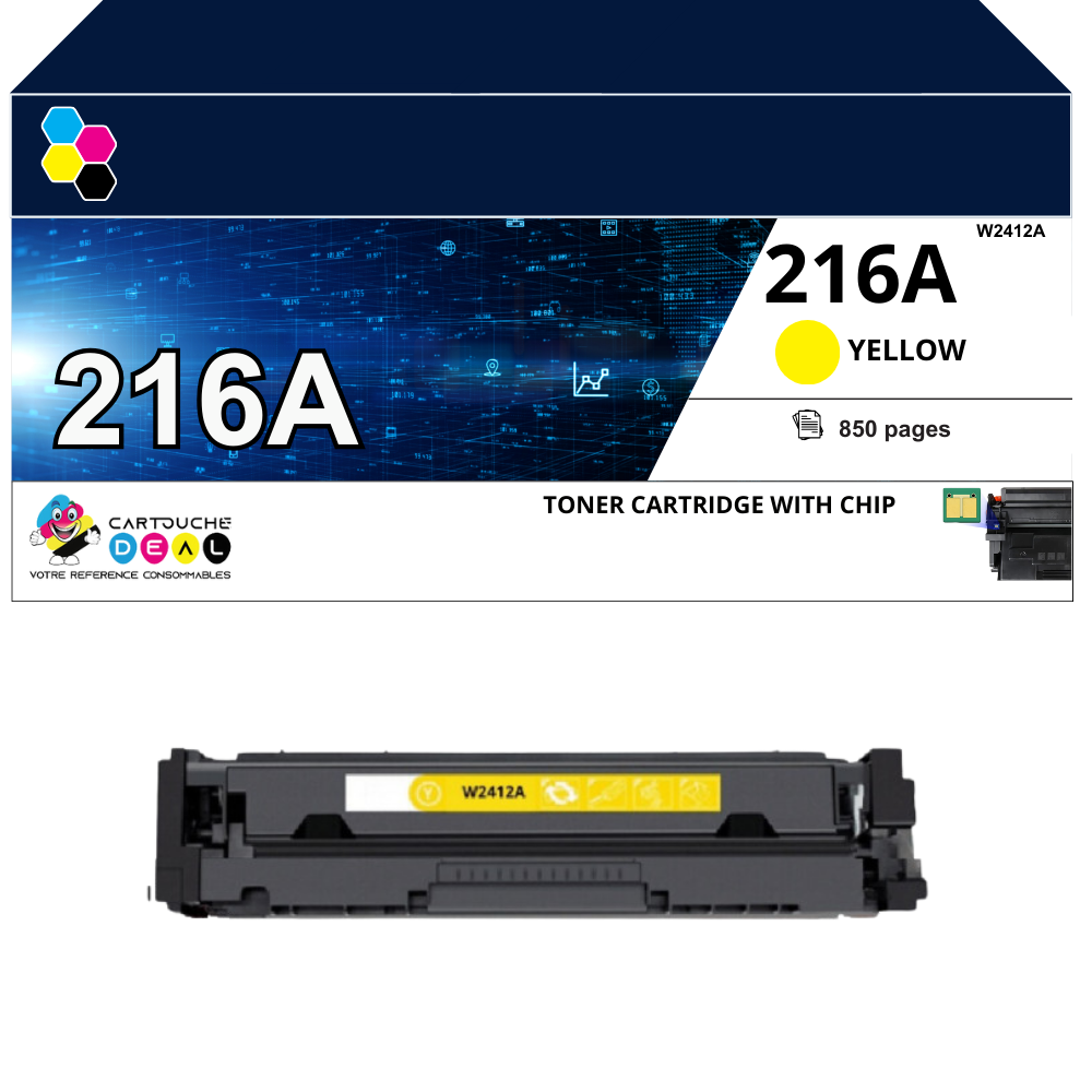 HP 216A : Toner générique compatible au modèle HP W2412A jaune
