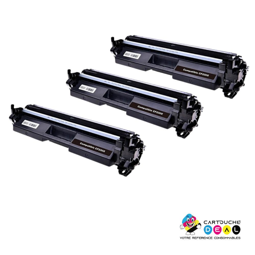 HP 30X : Lot de 3 Toners générique compatible au modèle HP CF230X noir GRANDE CAPACITE