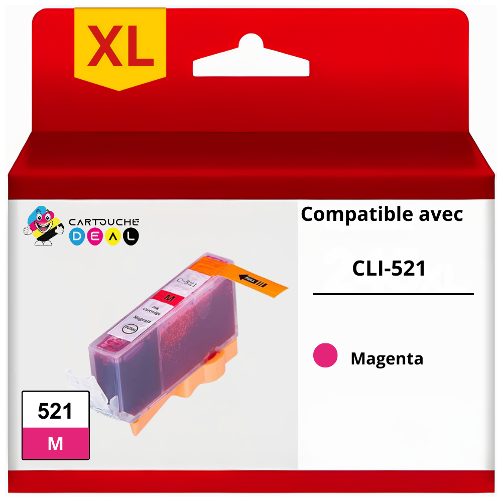 CANON CLI-521M : Cartouche d'encre générique compatible magenta