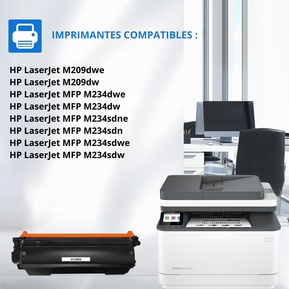 HP 135X : Lot de 3 Toners générique compatible au modèle HP W1350X noir grande capacité