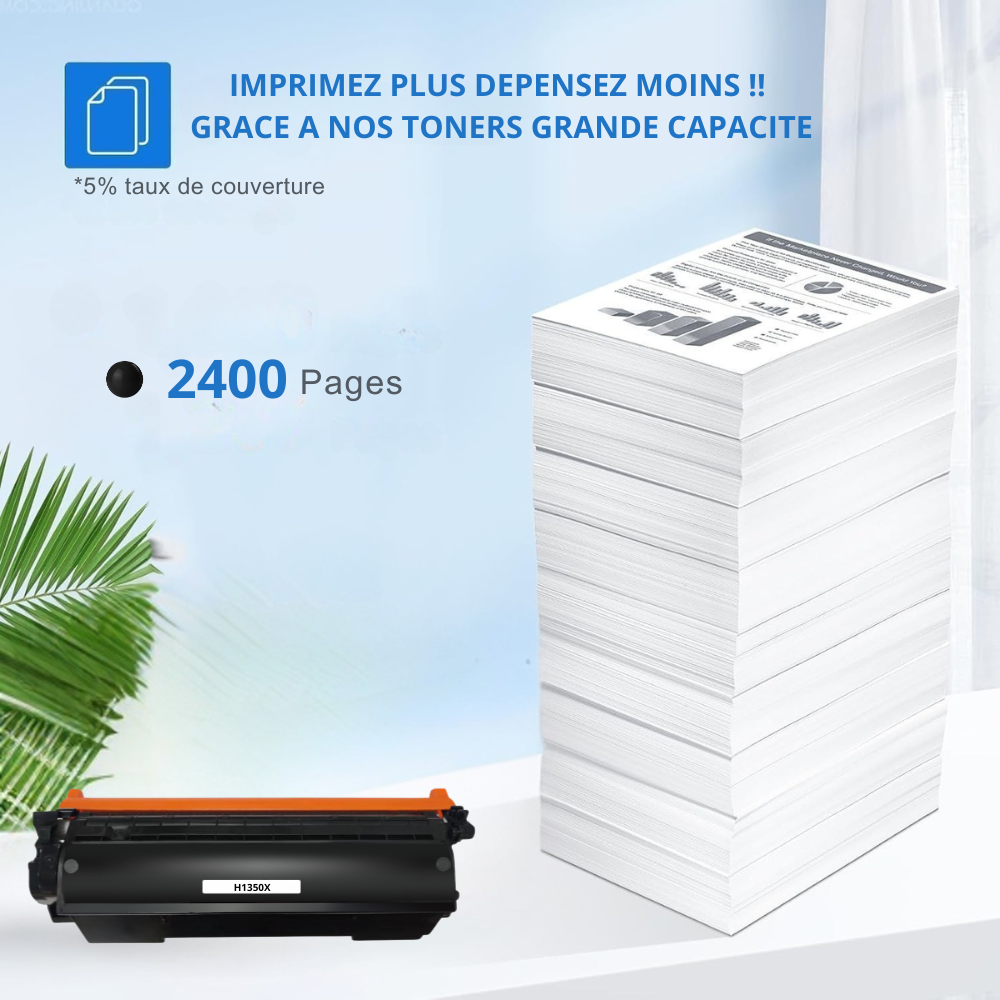 HP 135X : Lot de 3 Toners générique compatible au modèle HP W1350X noir grande capacité