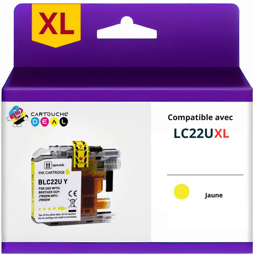BROTHER LC-22U : CARTOUCHE D'ENCRE GENERIQUE COMPATIBLE LC22 U GRANDE CAPACITE JAUNE