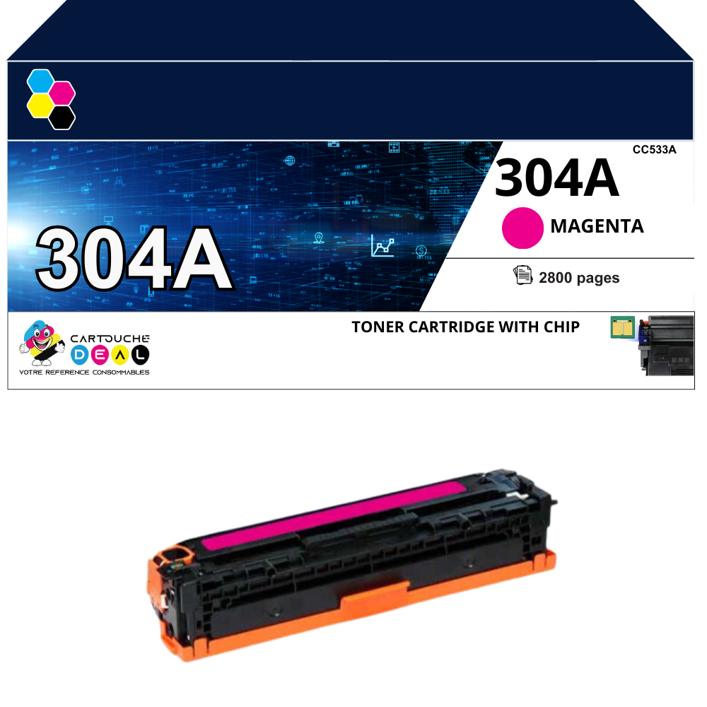 HP 304A : Toner générique compatible au modèle HP CC533A magenta