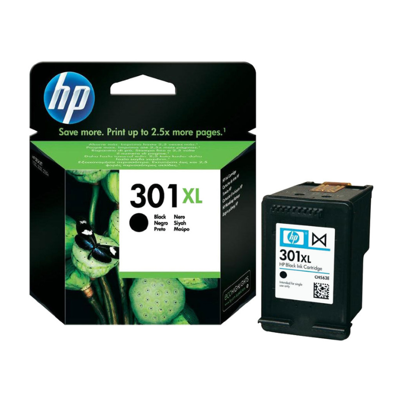 HP 301XL - Cartouche d'encre noire de marque HP, modèle HP301 XL CH563EE grande capacité