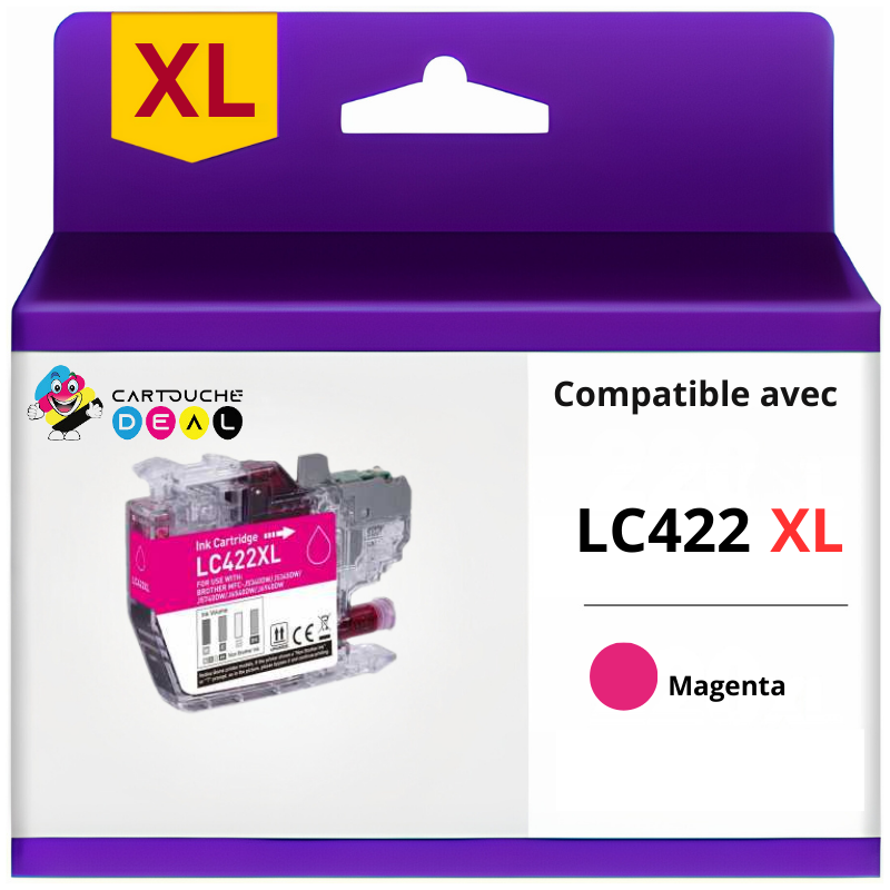 BROTHER LC-422 XL : CARTOUCHE D'ENCRE GENERIQUE COMPATIBLE LC-422XL LC422 XL MAGENTA