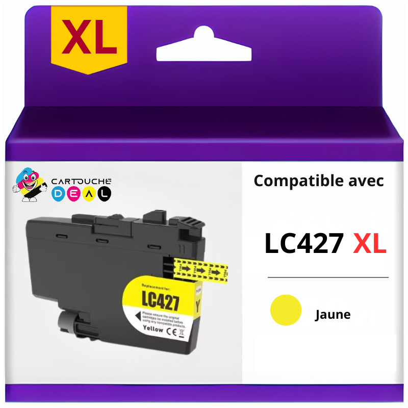 BROTHER LC-427 XL : CARTOUCHE D'ENCRE GENERIQUE COMPATIBLE LC-427XL LC427 XL JAUNE GRANDE CAPACITE