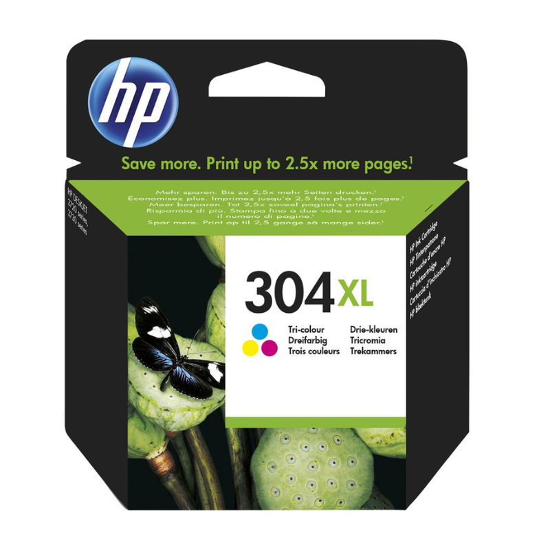 HP 304XL - Cartouche d'encre 3 couleurs de marque HP, modèle HP304 XL N9K07AE grande capacité