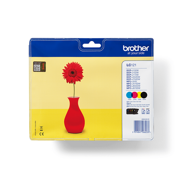 PACK DE 4 CARTOUCHES D'ENCRE DE MARQUE MODÈLE BROTHER LC-121 LC121