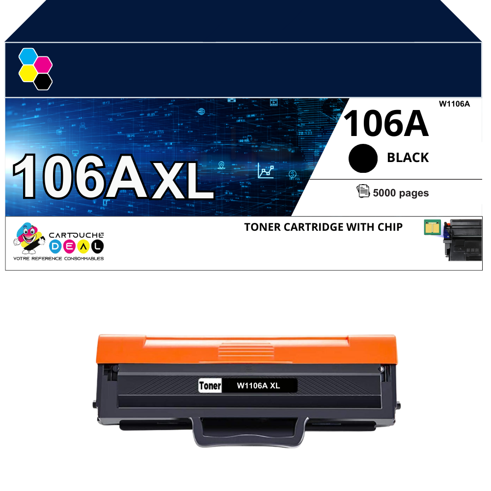 HP 106A-XL : Toner générique compatible au modèle HP W1106A noir grande capacité