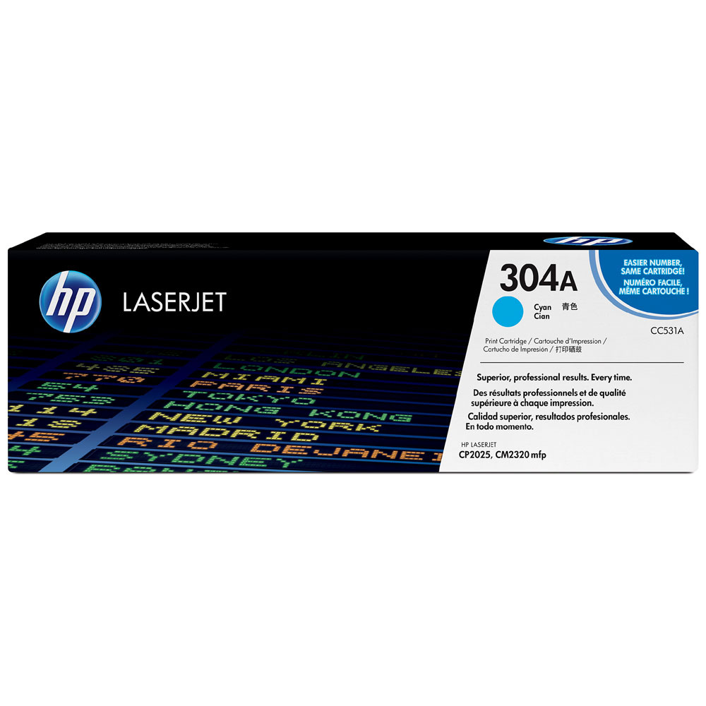 HP 304A : Toner de marque HP modèle CC531A cyan