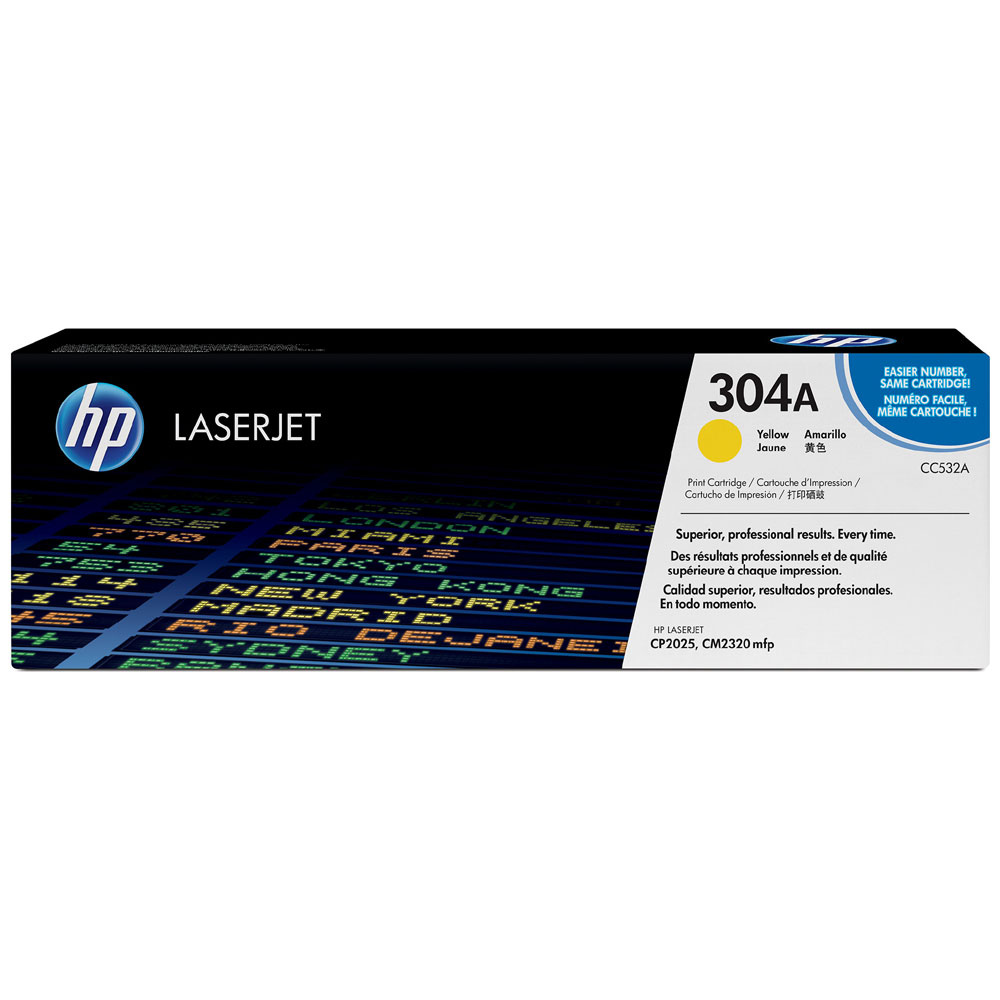 HP 304A : Toner de marque HP modèle CC532A jaune