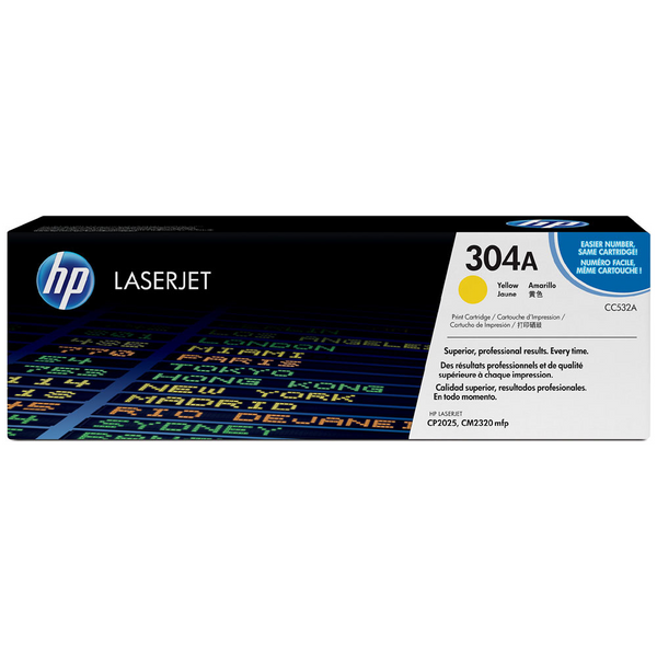 HP 304A : Toner de marque HP modèle CC532A jaune
