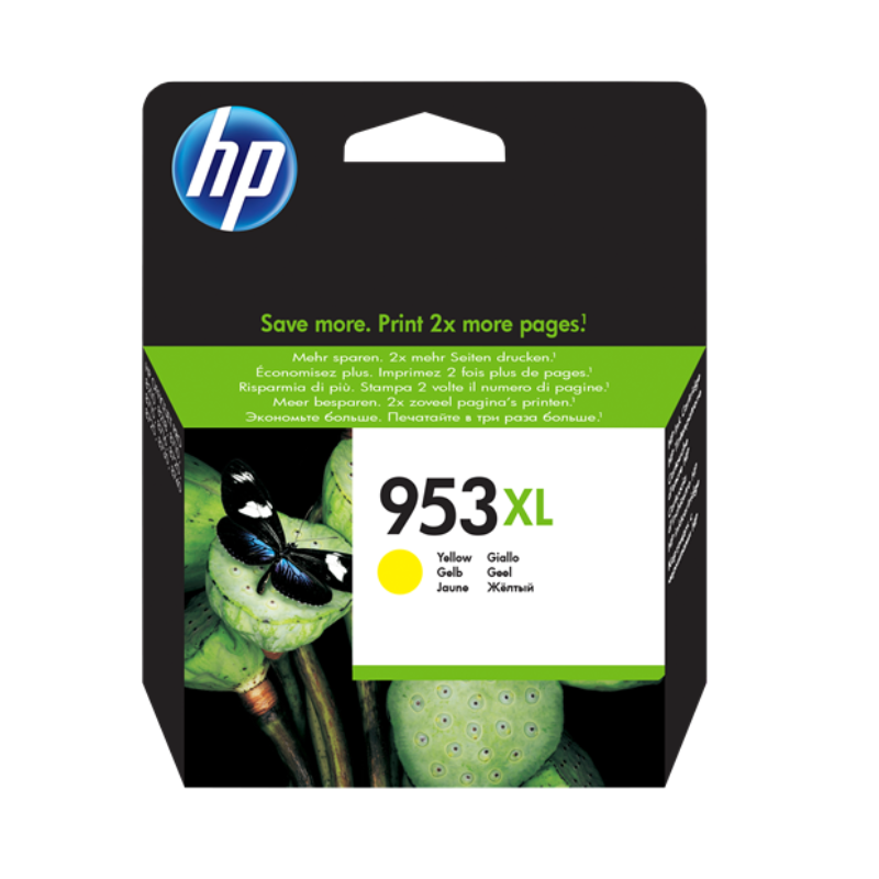 HP 953XL - Cartouche d'encre jaune de marque HP modèle HP953 XL F6U18AE grande capacité