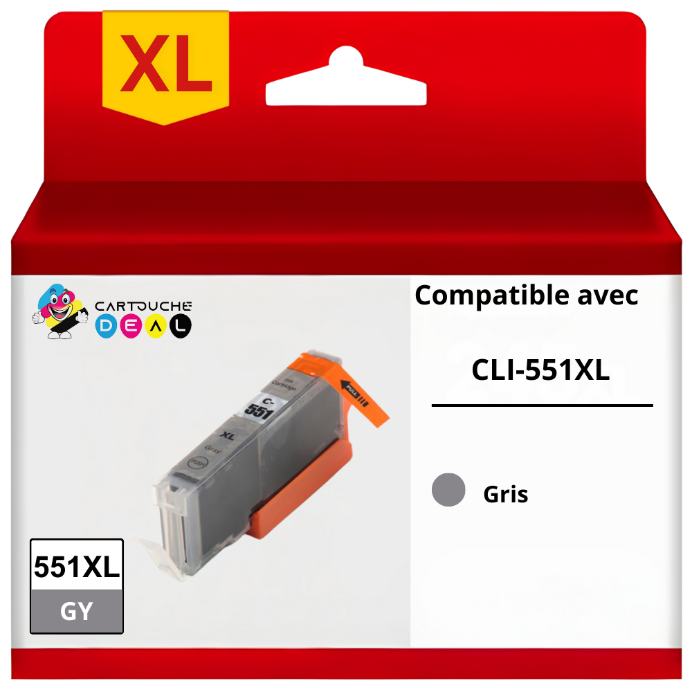 CANON CLI-551G XL : Cartouche d'encre générique compatible grise GRANDE CAPACITE