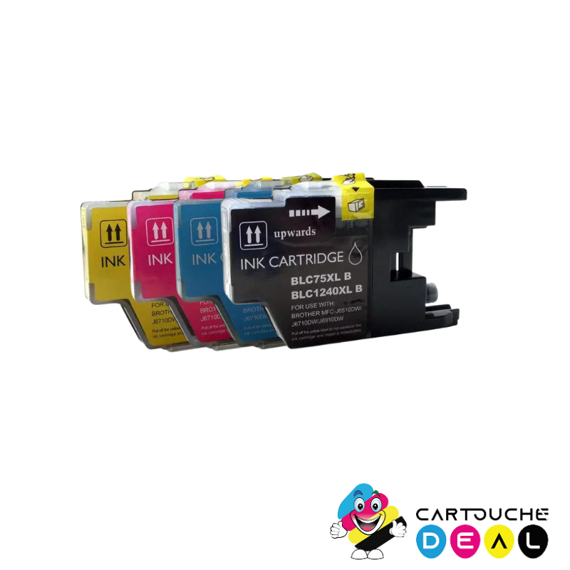LOT DE 4 CARTOUCHES D'ENCRE GENERIQUE COMPATIBLE BROTHER LC-1240 LC1240