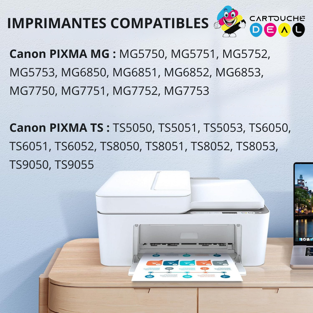 CANON PGI-570 XL /CLI-571 XL : LOT de 5 Cartouches d'encre générique compatible GRANDE CAPACITE