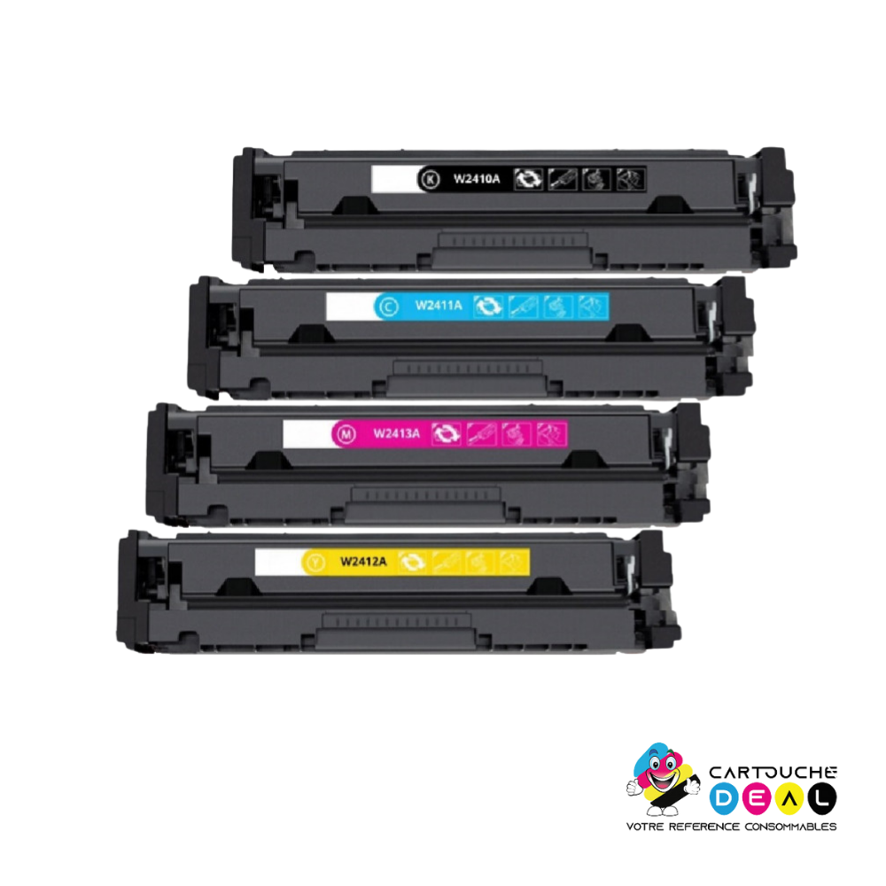 HP 216A : Lot de 4 Toners générique compatible au modèle HP W2410A W2411A W2412A W2413A grande capacité
