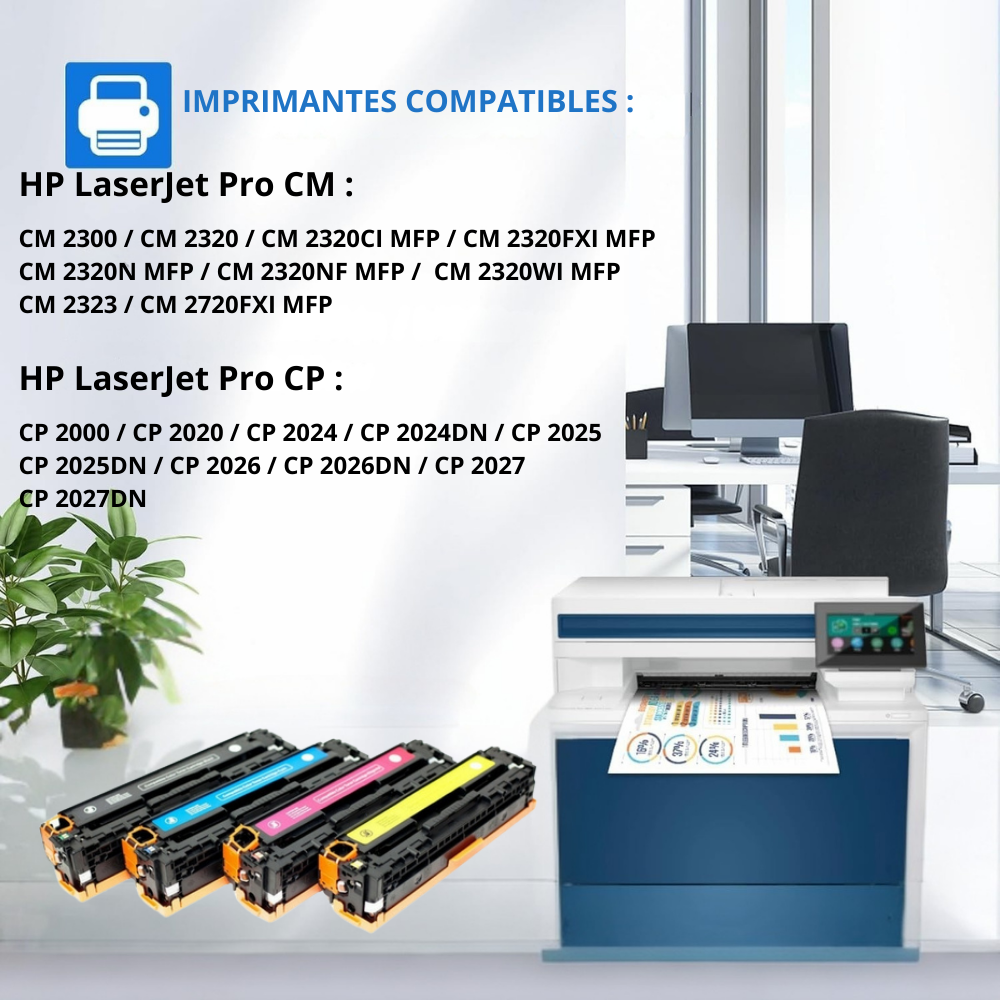 HP 304A : Toner générique compatible au modèle HP CC532A jaune
