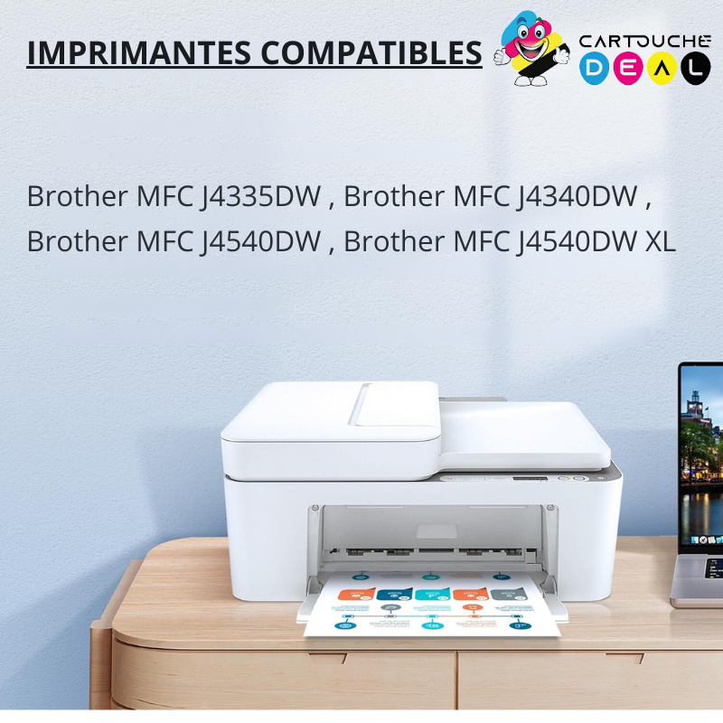 LOT DE 4 CARTOUCHES D'ENCRE GENERIQUE COMPATIBLE BROTHER LC-426XL LC426 XL