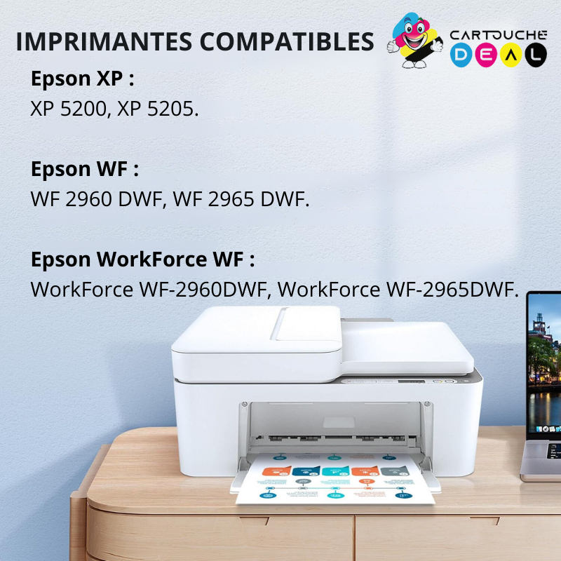 EPSON 503XL - Cartouche d'encre générique jaune compatible EPSON C13T09R44010 GRANDE CAPACITE