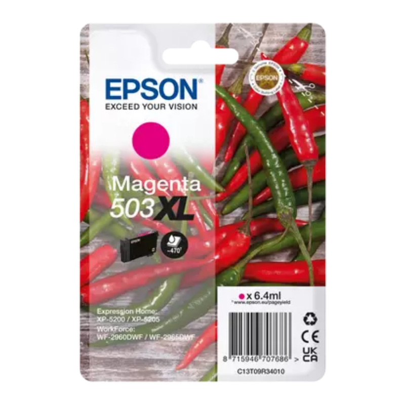 EPSON 503XL - Cartouche d'encre de marque Epson magenta C13T09R34010 Série "Piment" GRANDE CAPACITE