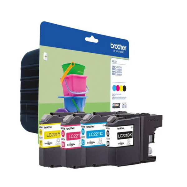 PACK DE 4 CARTOUCHES D'ENCRE DE MARQUE MODÈLE BROTHER LC-221 LC221