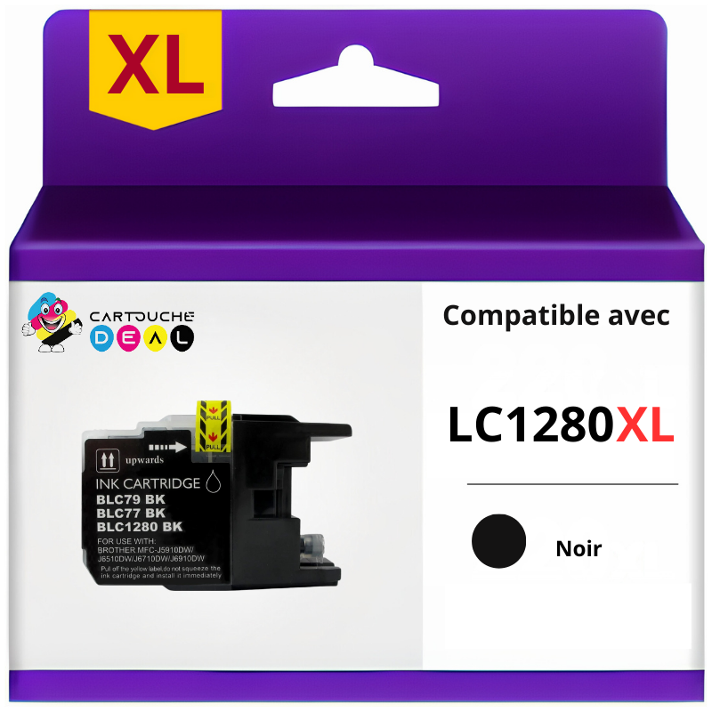 BROTHER LC-1280 XL : CARTOUCHE D'ENCRE GENERIQUE COMPATIBLE NOIR LC1280 GRANDE CAPACITE