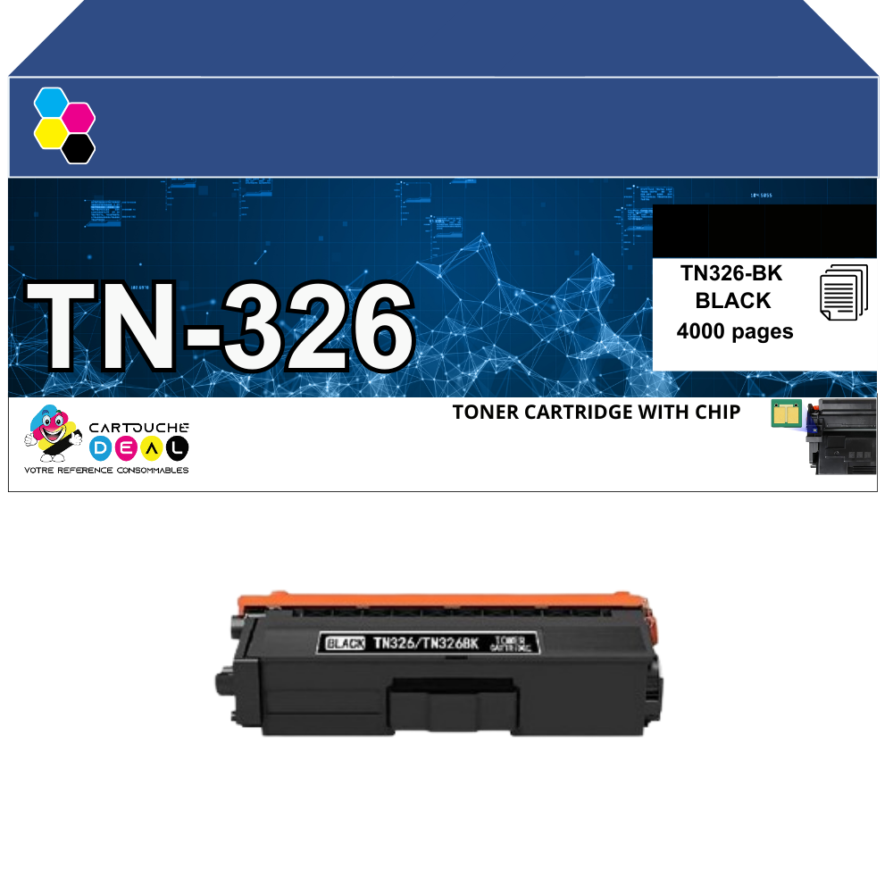 TN-326 : Toner générique compatible au modèle Brother TN326 BK noir grande capacité