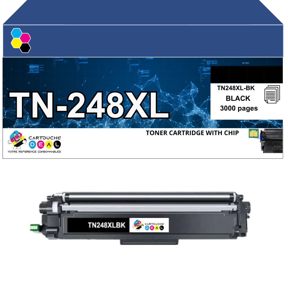 TN-248 XL : Toner générique compatible au modèle Brother TN248 XL BK noir grande capacité