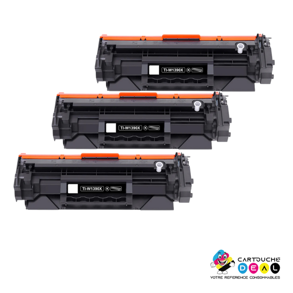 HP 139X : Lot de 3 Toners générique compatible au modèle HP W1390X noir grande capacité